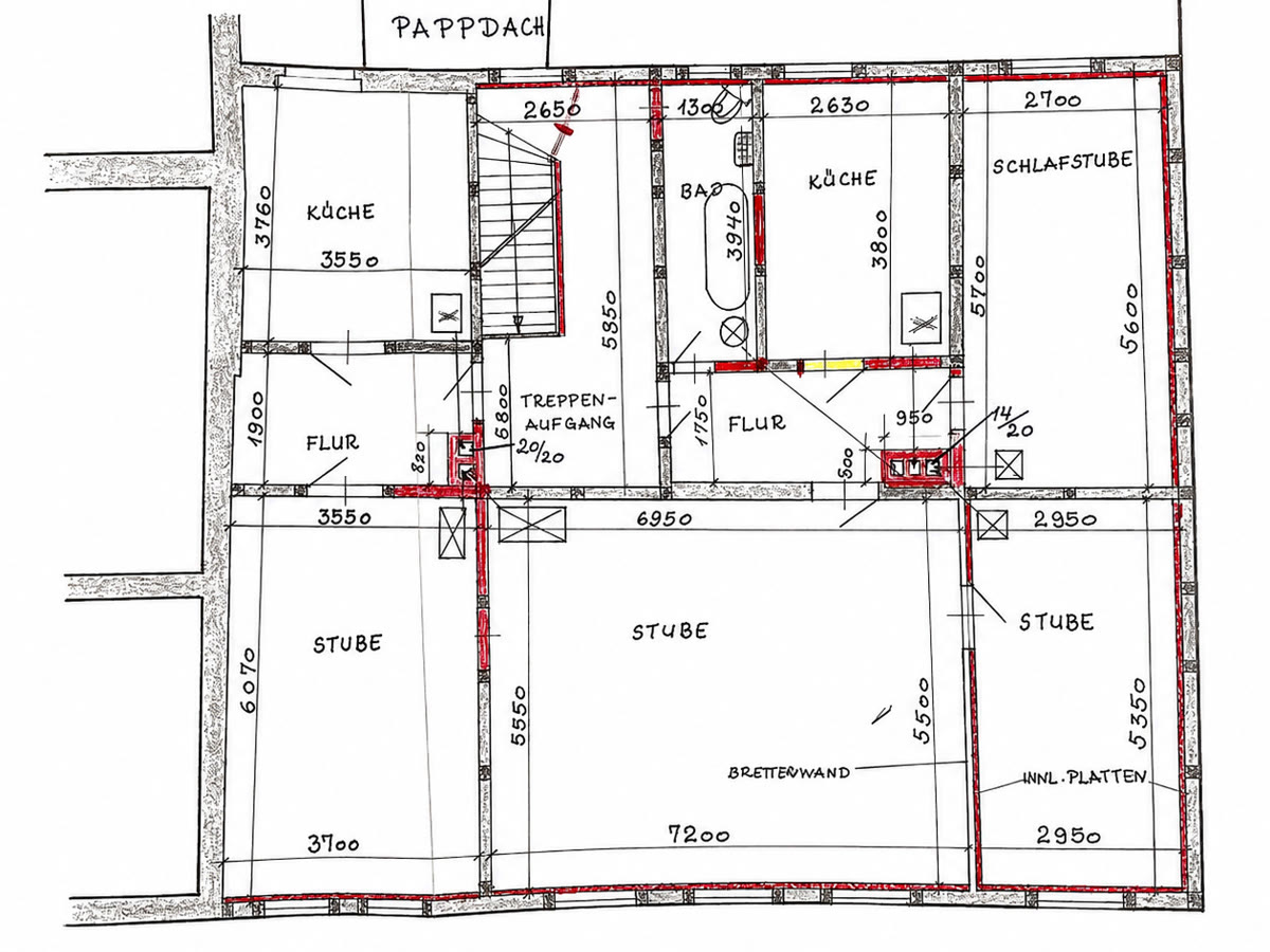 Grundriss der eigenen Apartments auf der Stadtinsel