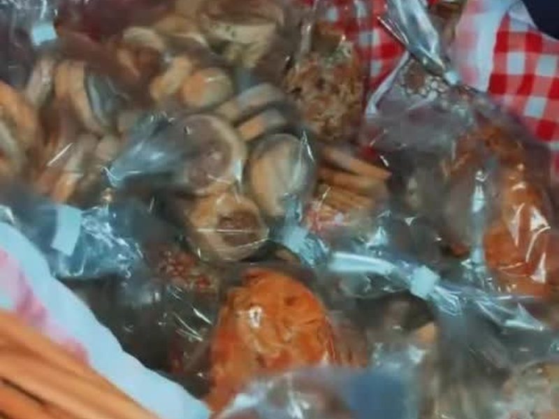 Bags of homemade biscuits at the school stall