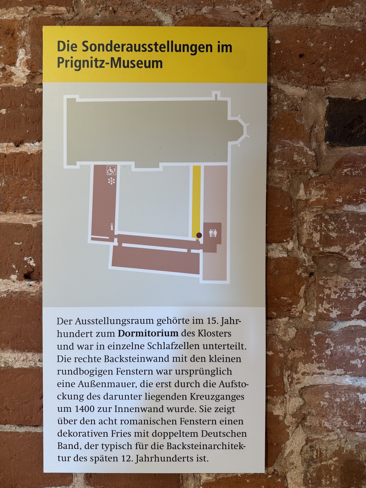 Lageplan der Sonderausstellungen im Prignitz-Museum mit Hinweis auf ehemaliges Dormitorium