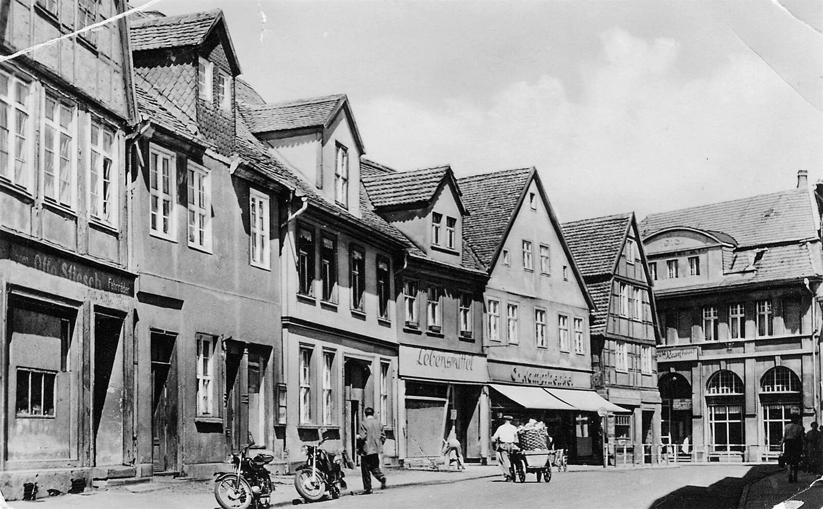 Lange Straße und Steinstraße Havelberg, historische Aufnahme um 1965
