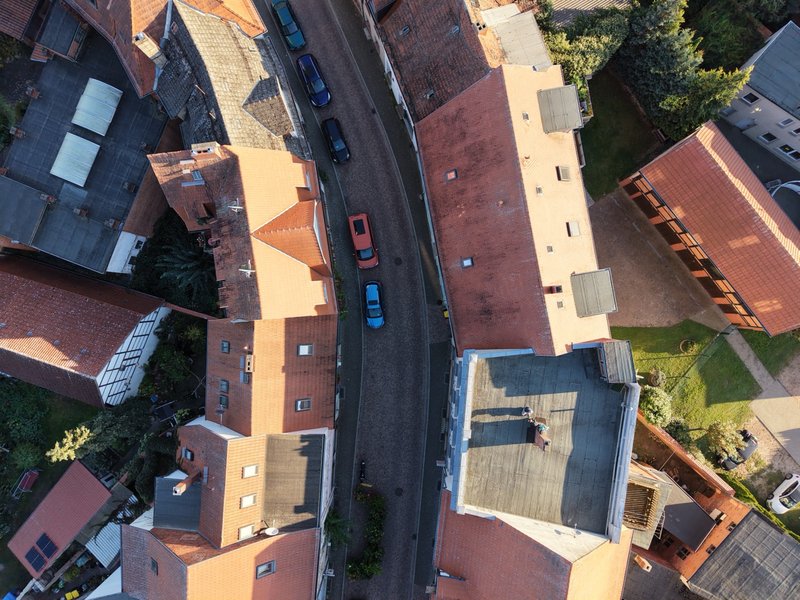 Luftaufnahme der Steinstraße Havelberg von oben