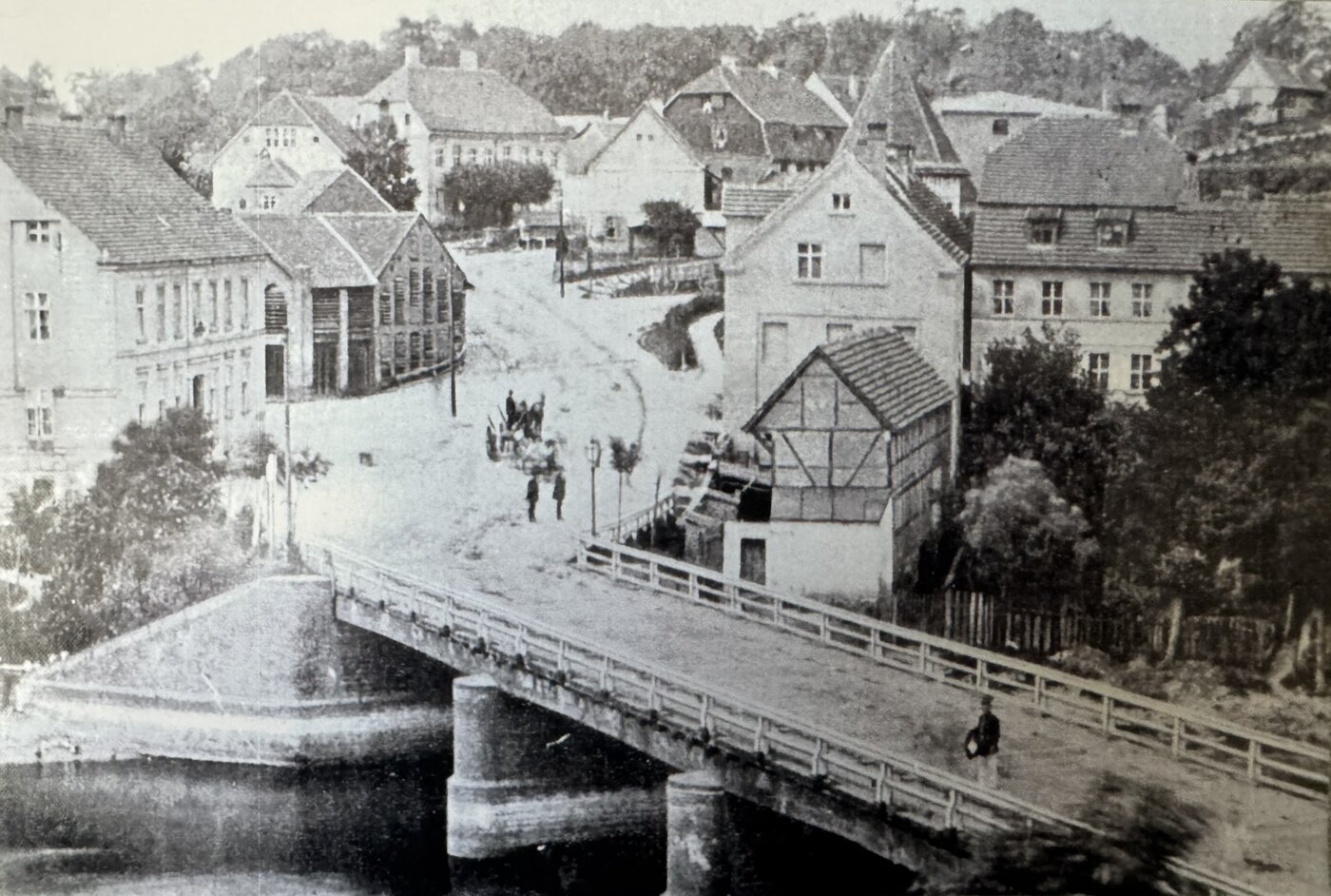 Historische Fotografie der Steintorbrücke in Havelberg im Juni 1881