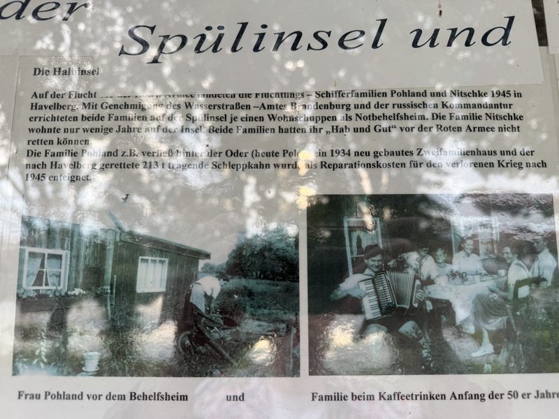 Infotafel zur Familie Pohland auf der Spülinsel
